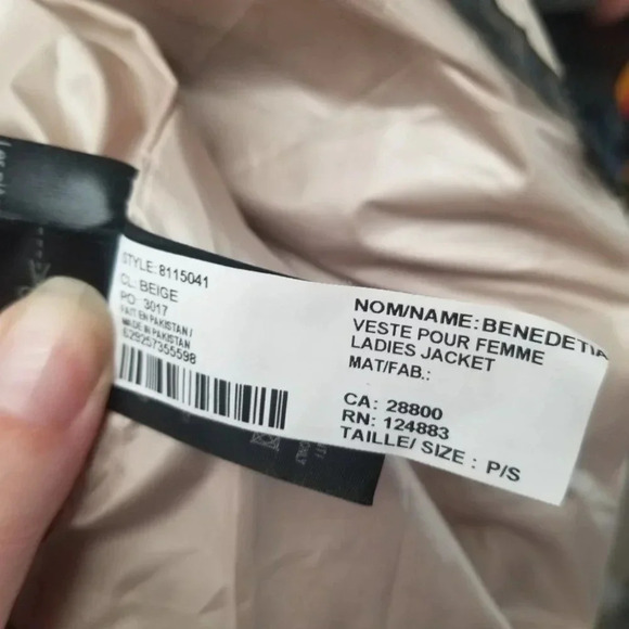 Rudsak Benedetia Straw Leather Cropped Tan  Brown Jacket S - Picture 4 of 14